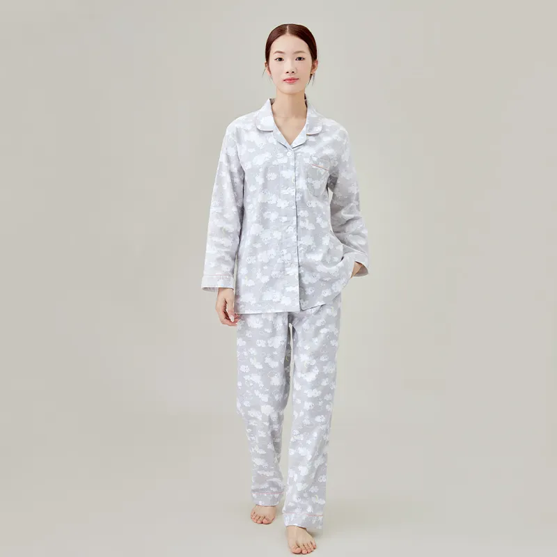 Женская пижама, фланель с принтом.05