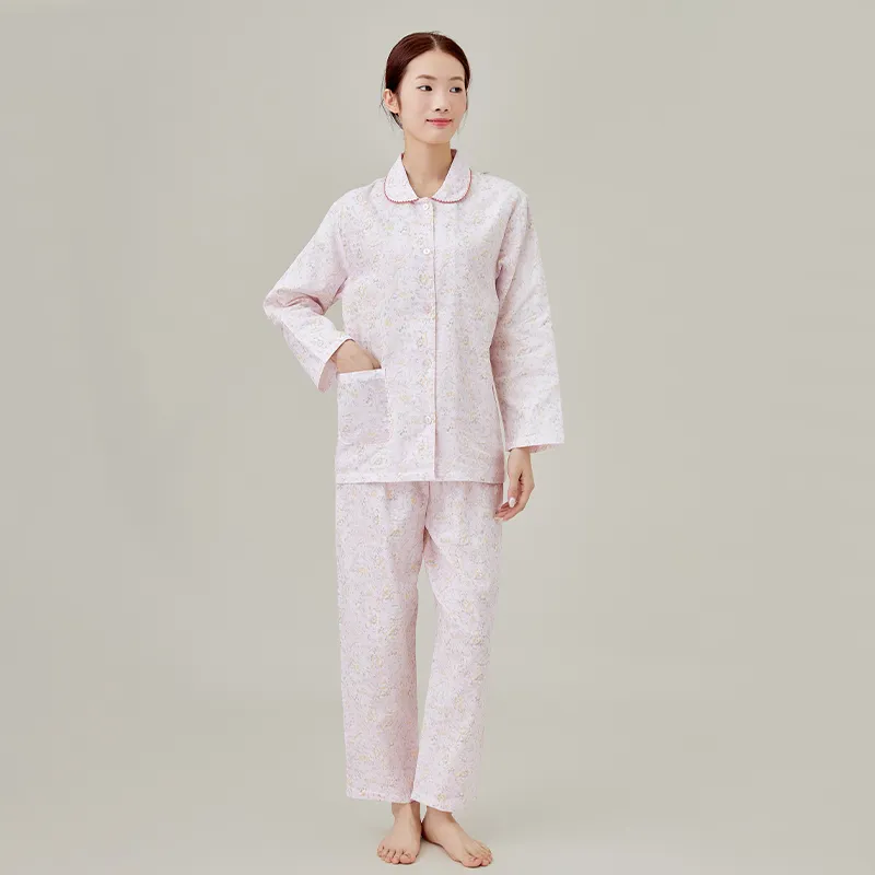 Женская пижама, 100% хлопок, двухслойная ткань с принтом.61