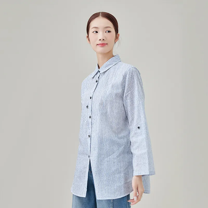 Женская блузка из 100% хлопка, ткань сирсакер с принтом.a-1