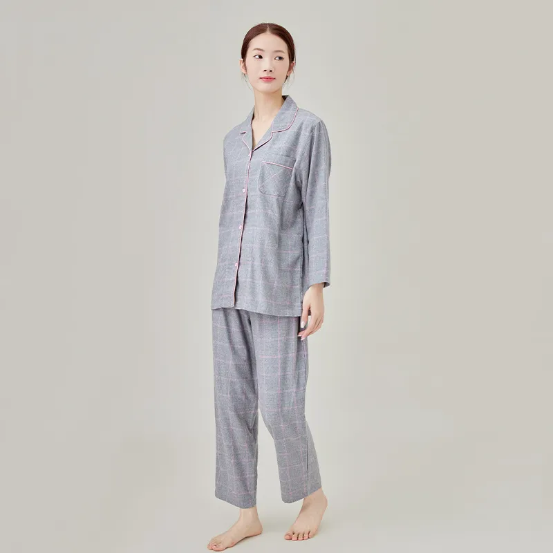 Женская пижама из окрашенной в пряже фланели.003