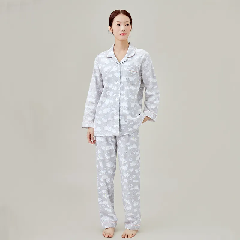 Женская пижама, фланель с принтом.04