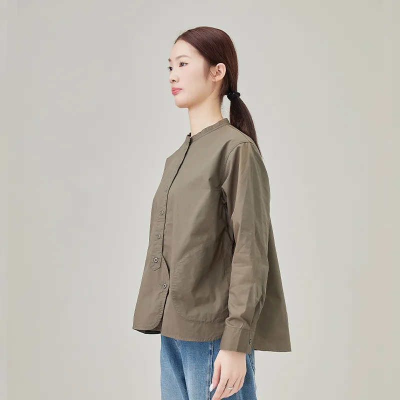 Женская рубашка из 100% хлопка, ткань поплин, окрашенный хлопок.2