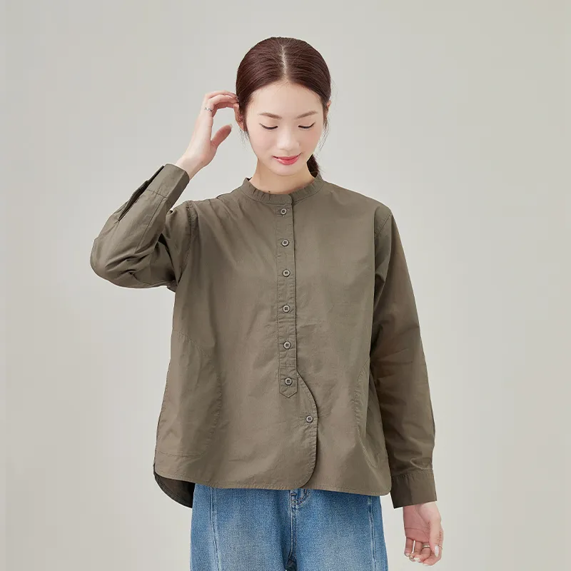 Женская рубашка из 100% хлопка, ткань поплин, окрашенный хлопок.4