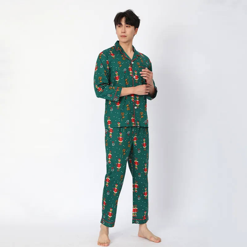Пижама с длинными рукавами, 100% хлопок, поплин с принтом, 100% хлопок.3