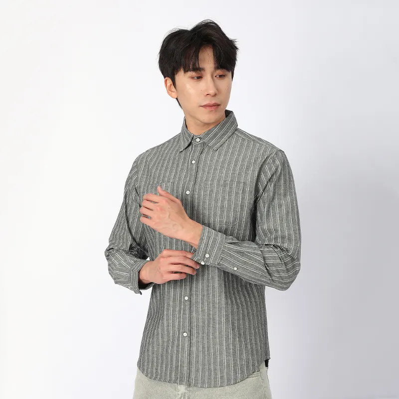 Рубашка с длинным рукавом, 100% хлопок, окрашенная в пряже + набивной рисунок.3