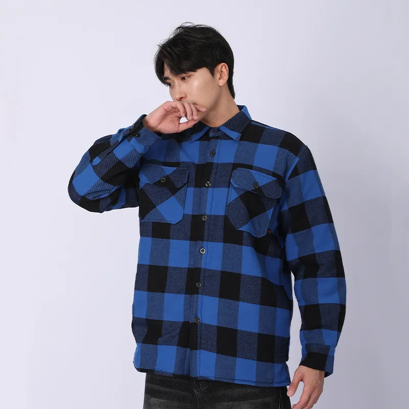 Рубашка с длинными рукавами, на подкладке из хлопка, 100% хлопок, подкладка из крашеного в пряже флиса.2