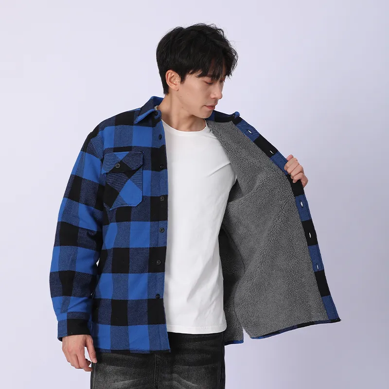 Рубашка с длинными рукавами, на подкладке из хлопка, 100% хлопок, подкладка из крашеного в пряже флиса.3